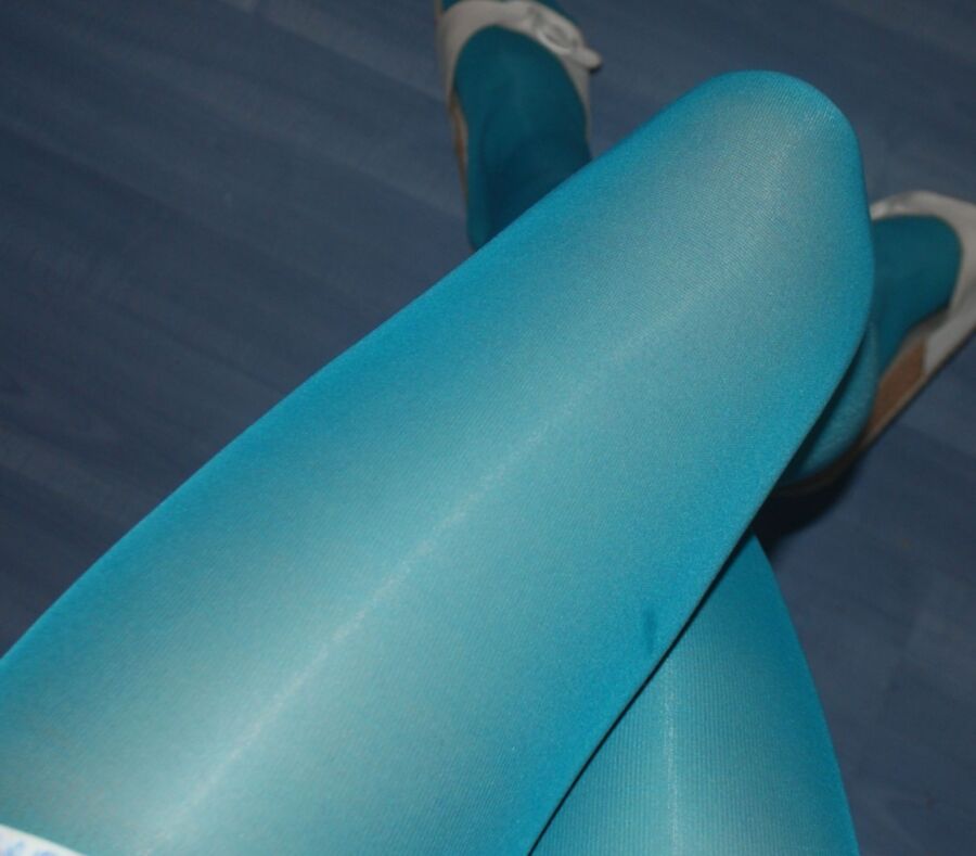 In my fav blue tights at work 18 of 33 pics