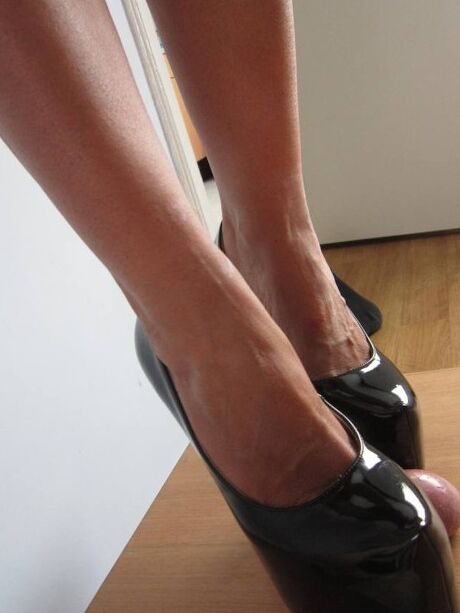 Testing new heels on brothers Dick  7 of 7 pics