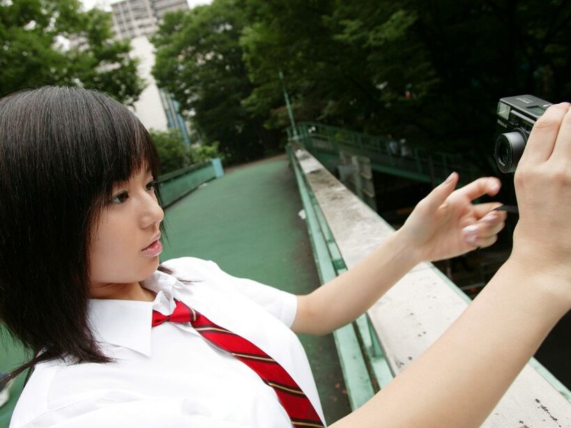 Aoi Sola takes off her school uniform 10 of 40 pics