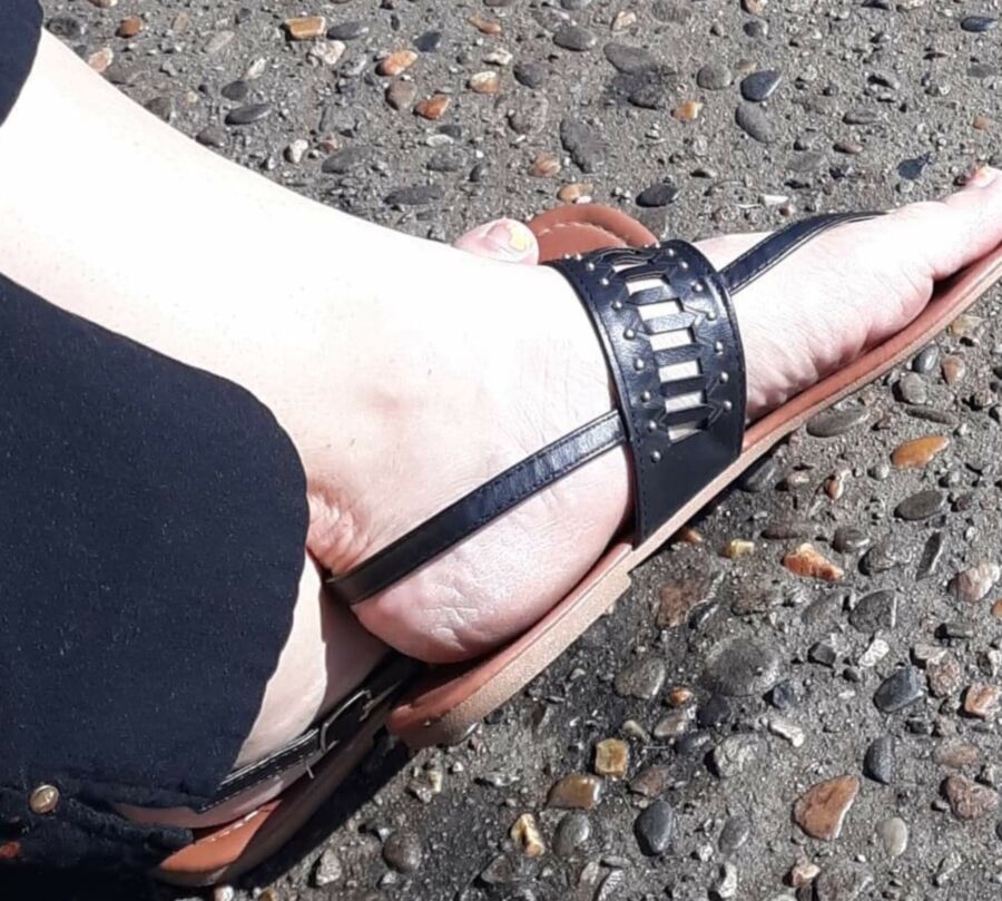 Wifes Sexy Feet In Strappy Sandals For Comment 3 of 8 pics