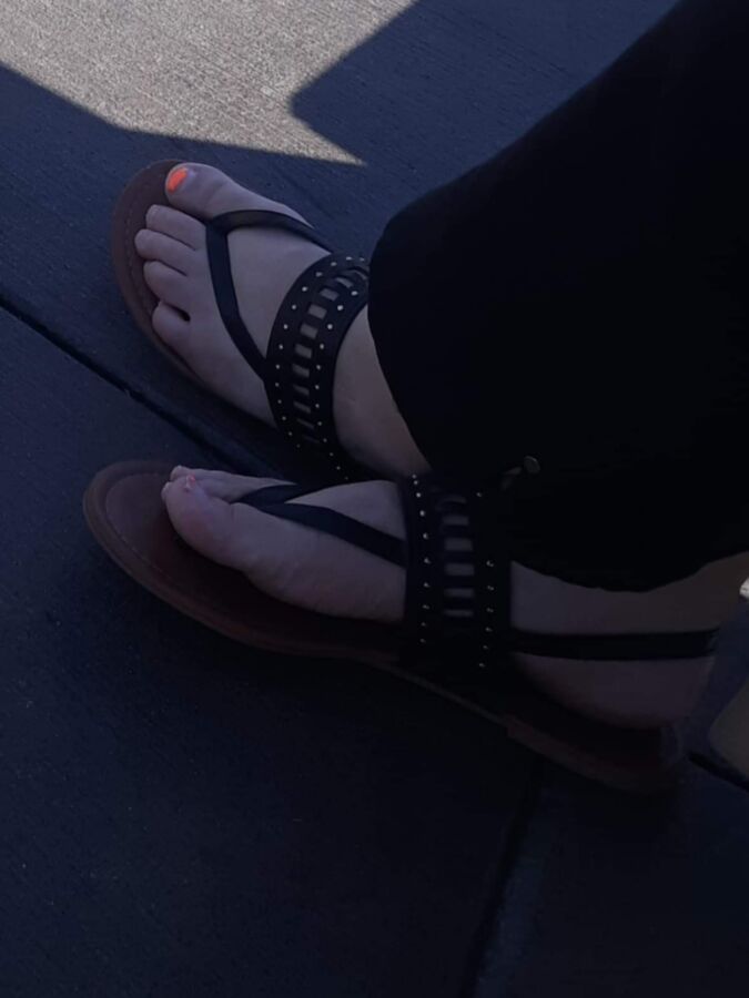 Wifes Sexy Feet In Strappy Sandals For Comment 4 of 8 pics