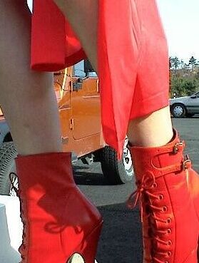 Red stiletto heels/boots 5 of 69 pics