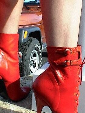 Red stiletto heels/boots 4 of 69 pics