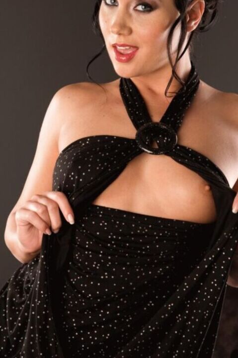 Kathy Pearl - Black Dress and Black Dildo 5 of 94 pics
