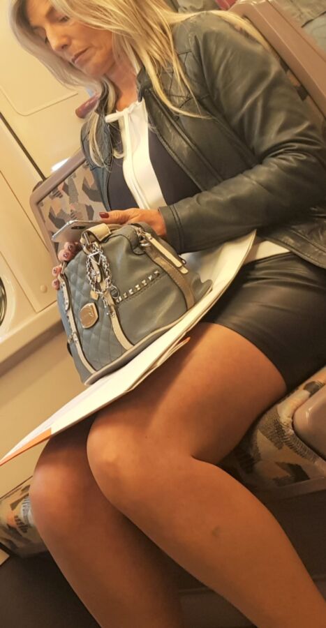 candid pantyhose milf in heels and leather 9 of 50 pics