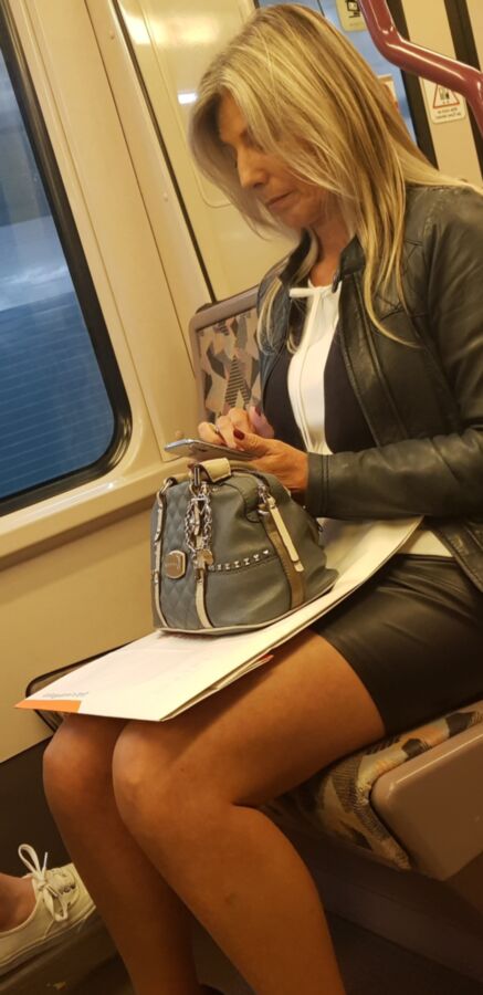 candid pantyhose milf in heels and leather 18 of 50 pics