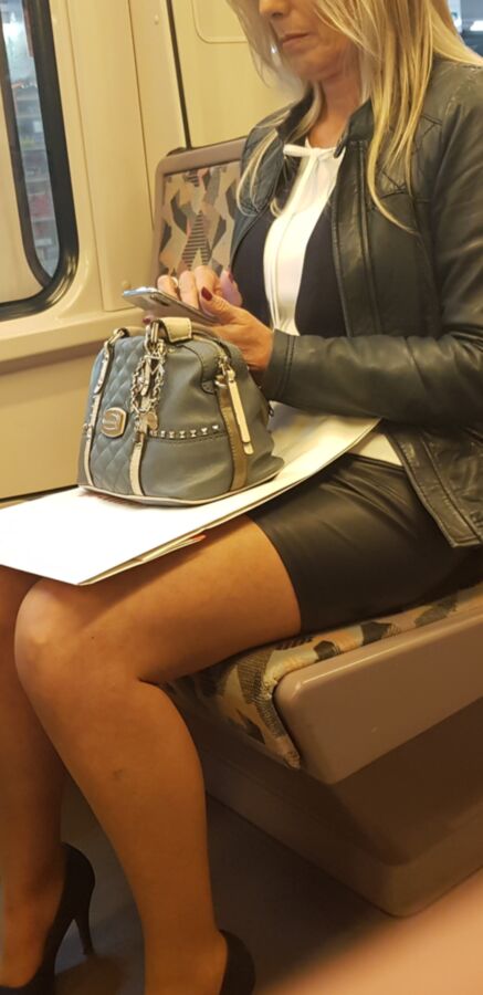 candid pantyhose milf in heels and leather 22 of 50 pics