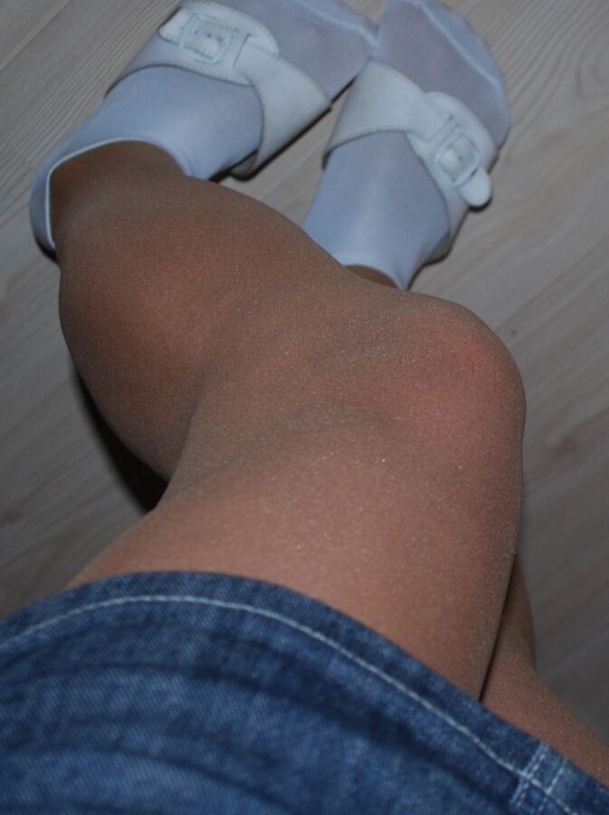 Matt tan pantyhose and something for socks fan 11 of 23 pics