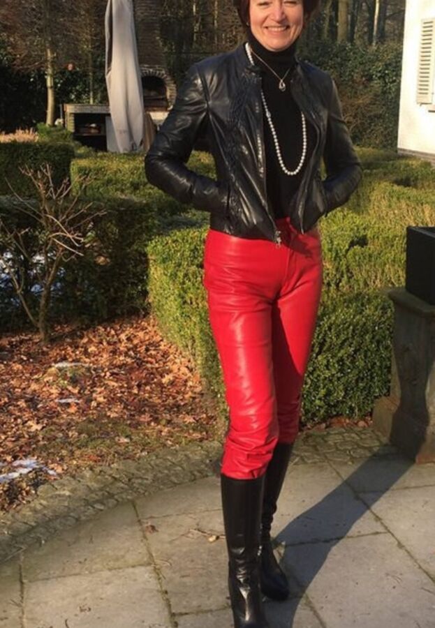 Beautiful mature Lady in leather and boots 20 of 24 pics