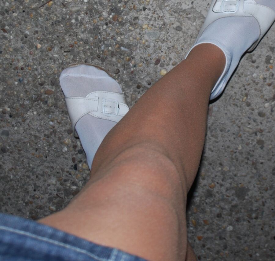 Matt tan pantyhose and something for socks fan 19 of 23 pics