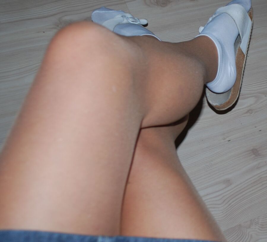 Matt tan pantyhose and something for socks fan 14 of 23 pics