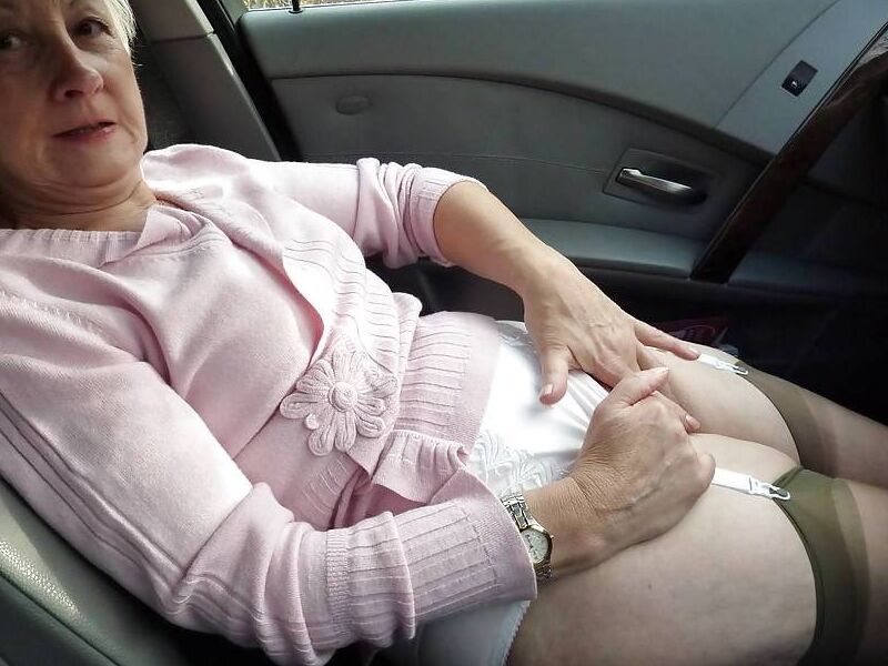 French granny makes pleasure herself in the car 23 of 33 pics