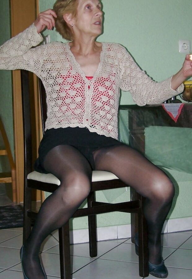 Slim mature, maybe French, MILF teases in pantyhose 9 of 37 pics