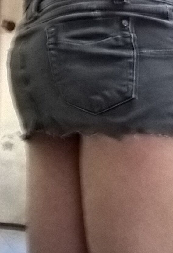 My ass in mini skirt 3 of 4 pics