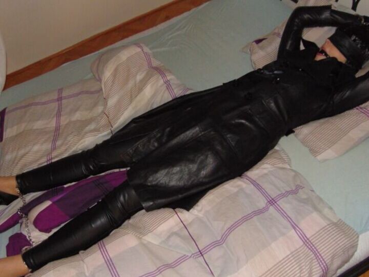 Leather Trench Coat Wife Bed Bound 6 of 14 pics