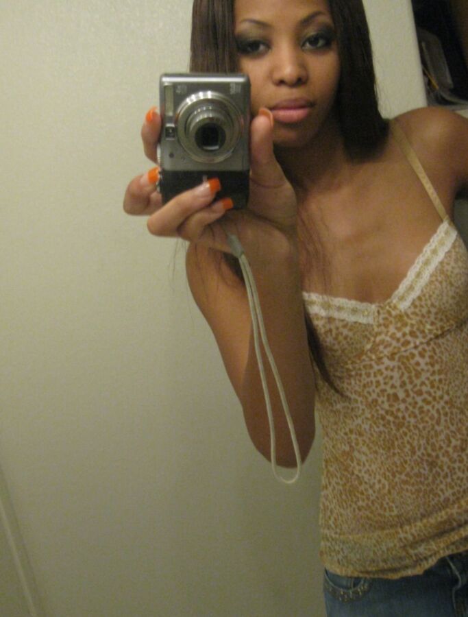 Amazing Skinny Ebony Slut Doing Selfies 1 of 40 pics