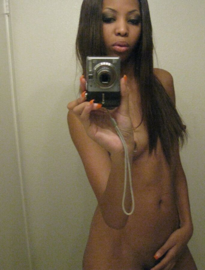 Amazing Skinny Ebony Slut Doing Selfies 10 of 40 pics