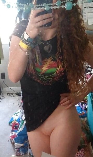 Beautiful hippy teen with curly red hair 14 of 41 pics