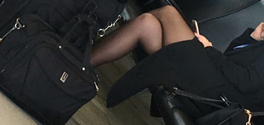 Crossed Legs posed on Planes and in Airports 23 of 424 pics