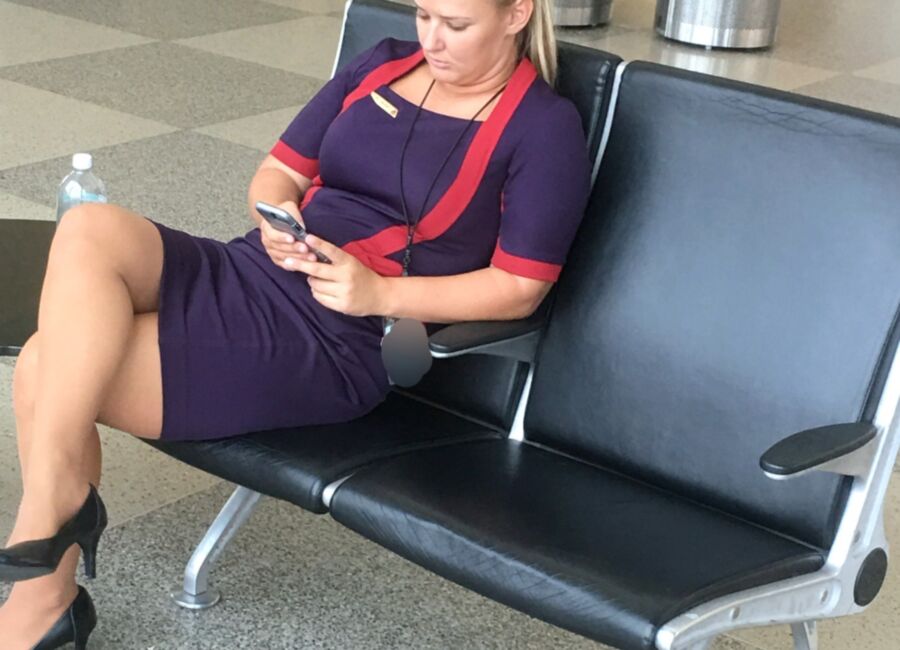 Crossed Legs posed on Planes and in Airports 7 of 424 pics