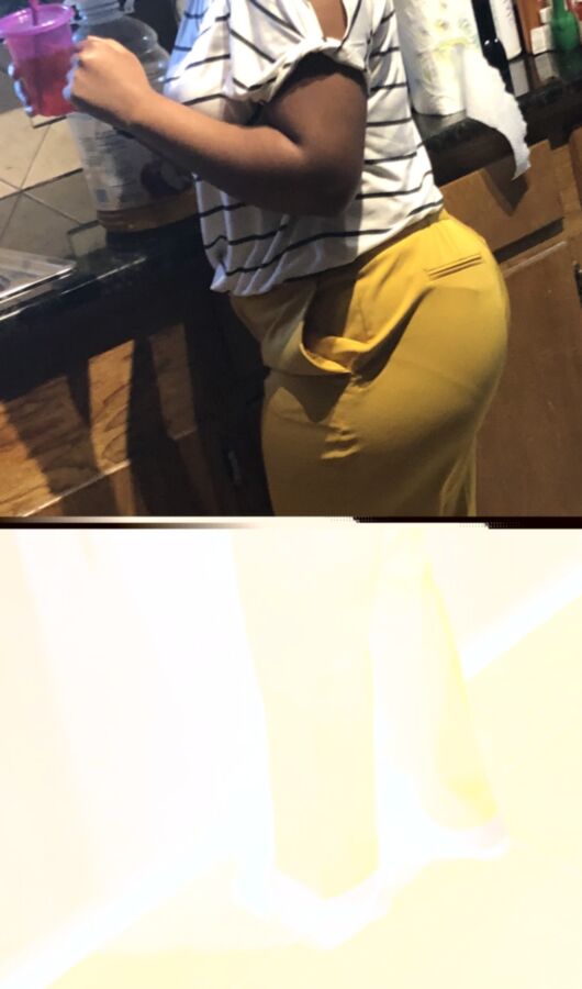 Sneaky shots of  friend in yellow pants with her muscle booty 14 of 29 pics