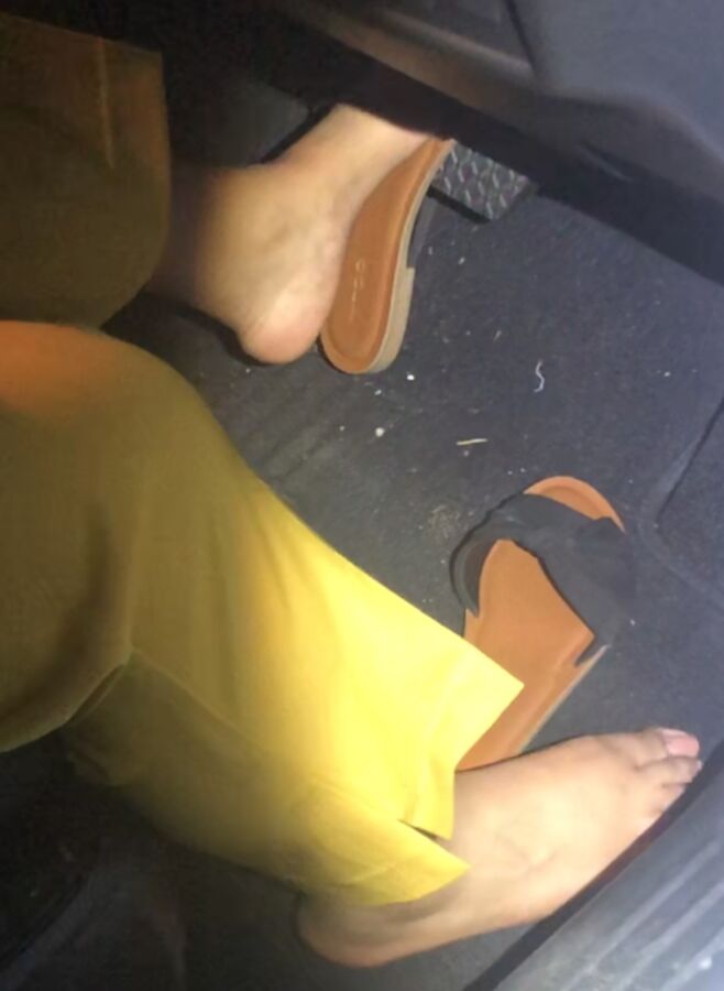 Sneaky shots of  friend in yellow pants with her muscle booty 15 of 29 pics
