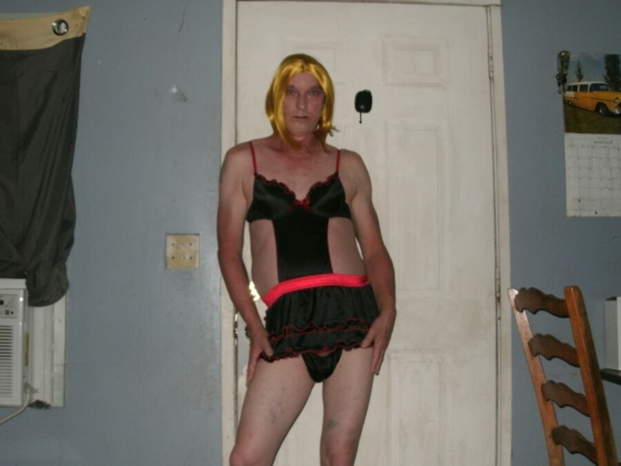 LaceyLovesCD Black And Red Sissy Maid 2 of 253 pics