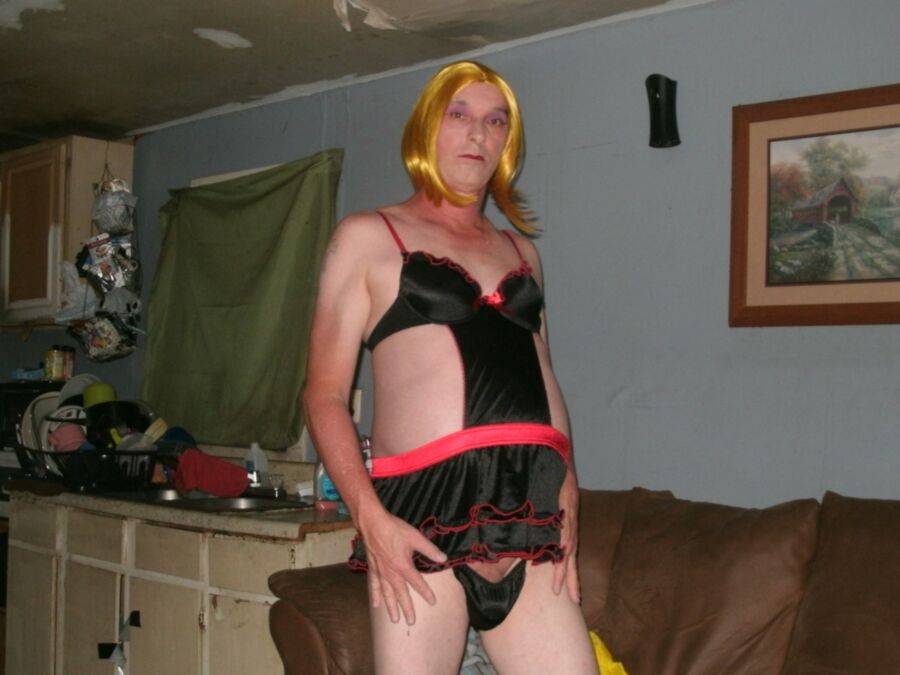 LaceyLovesCD Black And Red Sissy Maid 15 of 253 pics