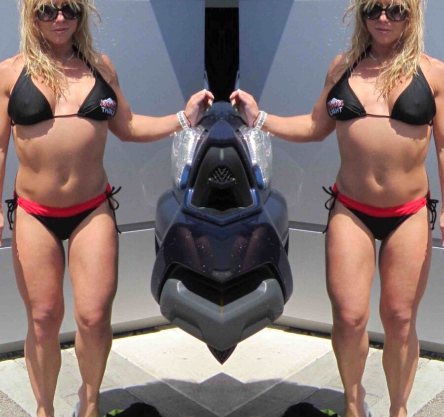 Chantal Hard Nipples Show Through Black String Bikini 9 of 25 pics