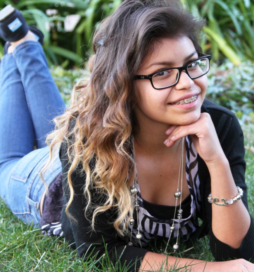 Cute Teen with Braces and Glasses 10 of 15 pics
