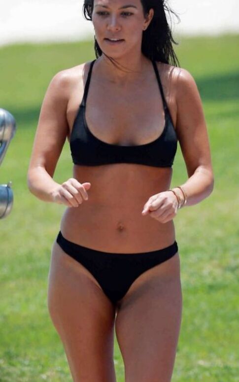 Kourtney Kardashian - Black Bikini And Flexible 11 of 24 pics