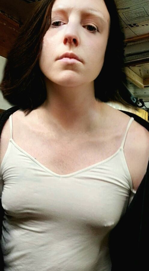 Tits in white tee