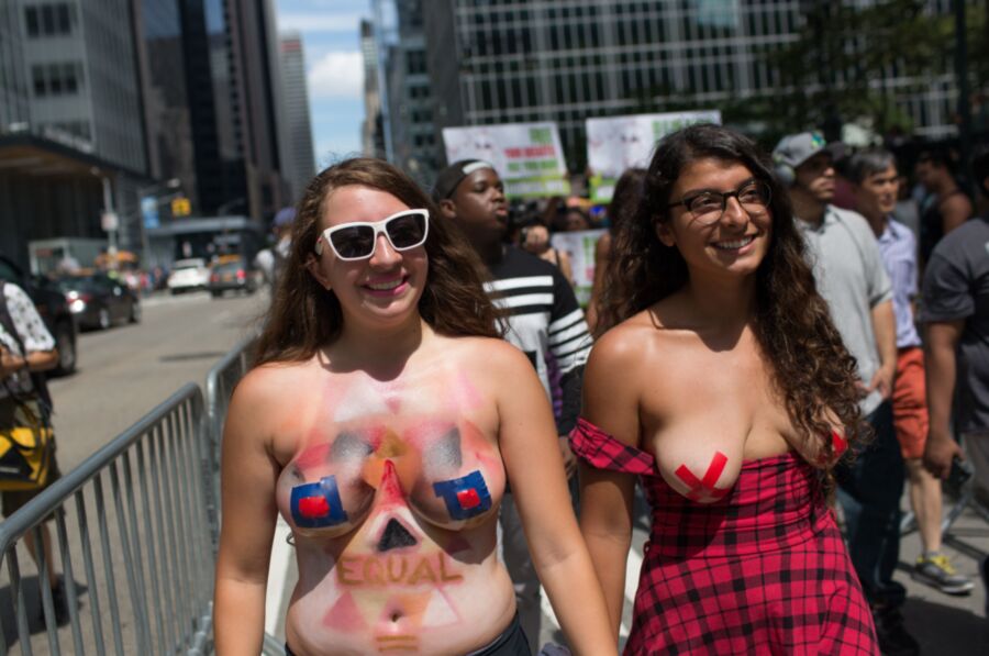 naked NY protest.