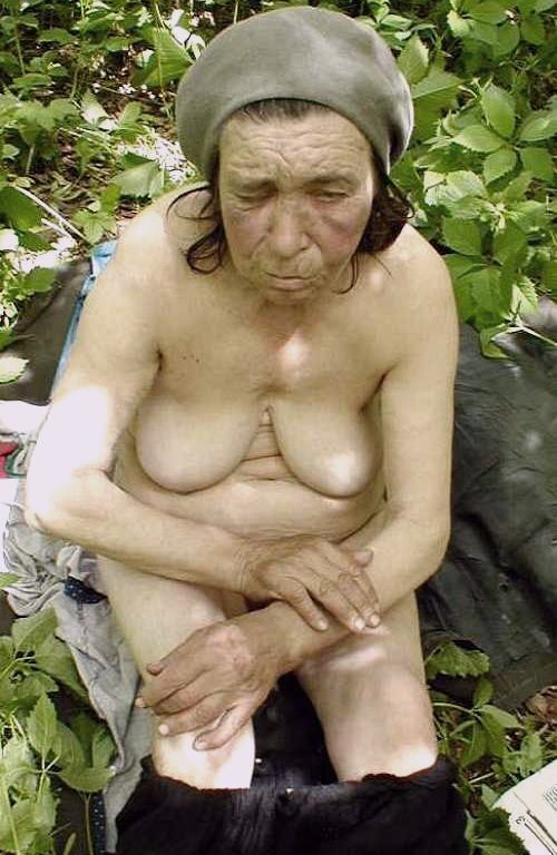 Classic Granny (Getting naked in the woods) - Nuded Photo.