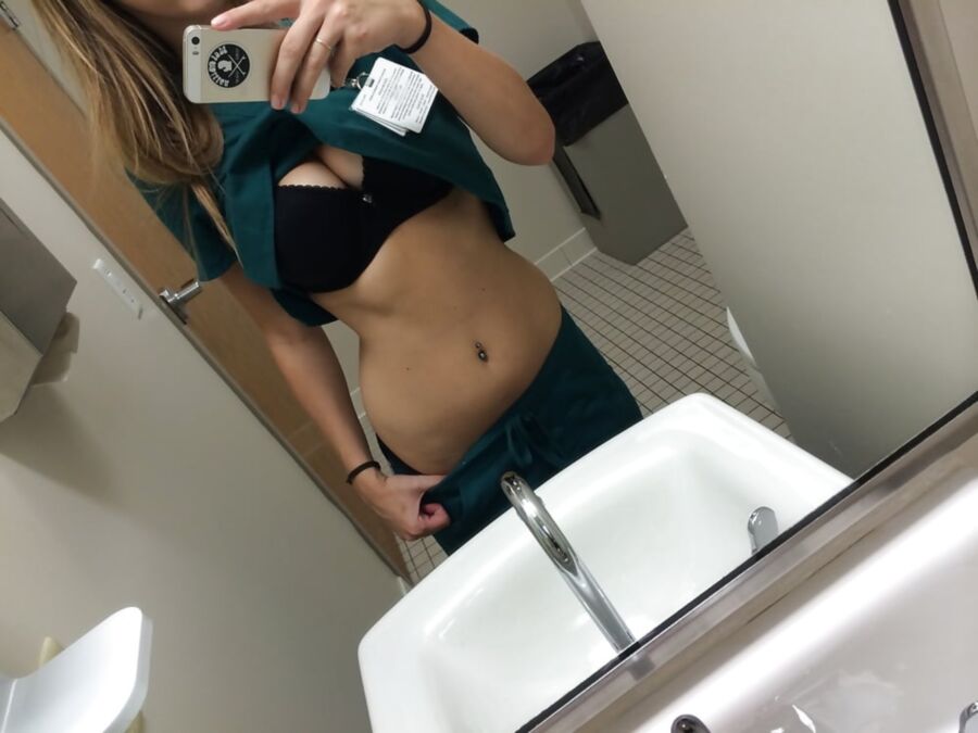 Hot blonde Nurse Selfie.
