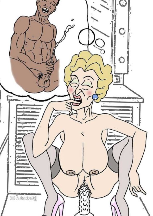 Zwergin Granny Cartoon Orgasmus